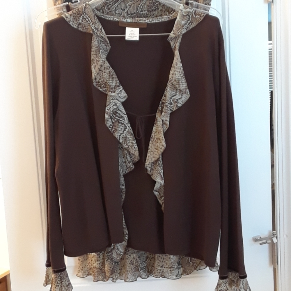 NWOT Fenn Wright Manson 3 Piece Snake Print Silk  Skirt Set Size 14/XL